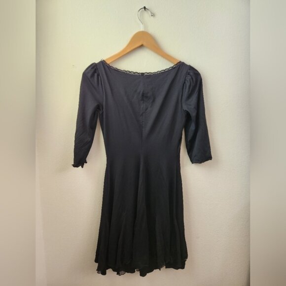 Vintage Betsy Johnson New‎ York 90s Y2K 3/4 Sleeve Swing Dress Black Size Small - Picture 8 of 9
